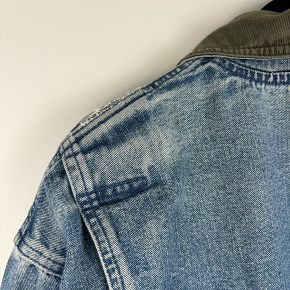 SOLD L.L. Bean Denim Barn Coat Farm Jacket Lined Men’s M Medium Worn In Work - Picture 8 of 16